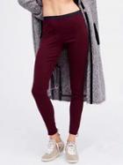 Choies Burgundy High Waist Lace Up Detail Leggings