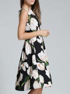 Choies Black Floral Print Dress
