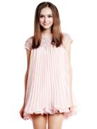 Choies Cute Swing Dress With Organza Yoke