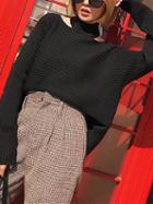 Choies Black Choker Neck Long Sleeve Knit Sweater