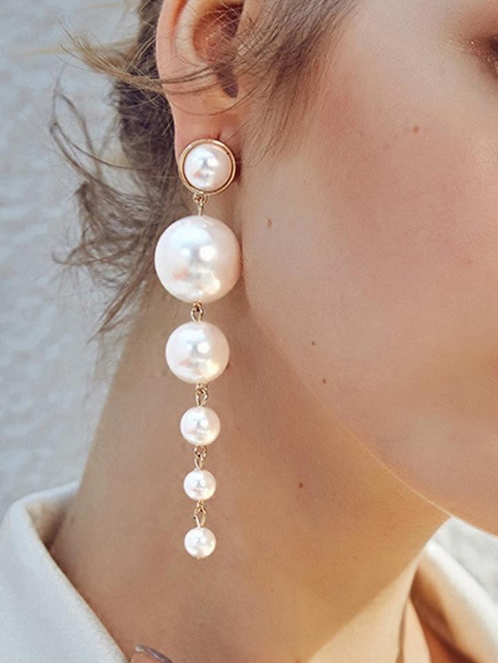 Choies White Pearl Detail Vintage Women Earrings