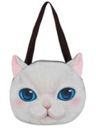 Choies White Big Blue Eyes Persian Cat Shoulder Bag