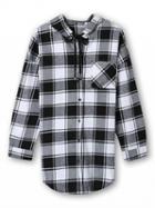 Choies Gray Check Print Hooded Shirt