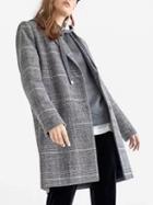 Choies Dark Gray Plaid Lapel Wool Coat