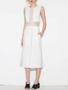 Choies White Sheer Lace Panel Sleeveless Wide Leg Cropped Jumpsuit