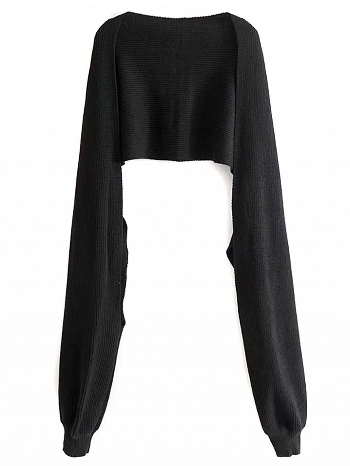 Choies Black Knitted Cape Scarf