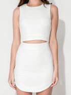 Choies White Cut Out Sleeveless Bodycon Dress