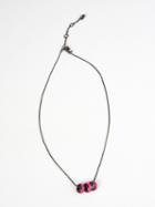 Choies Hot Pink Circle Pendant Chain Necklace