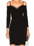 Choies Black V-neck Spaghetti Strap Crop Sleeve Bodycon Dress