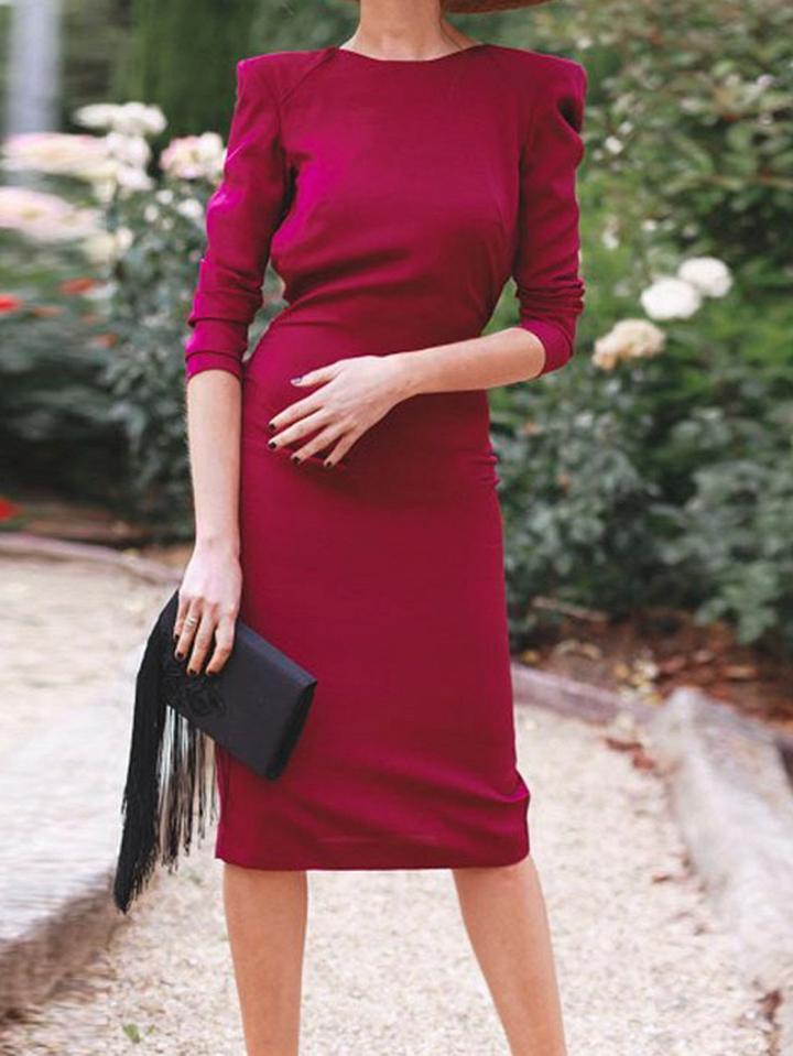 Choies Burgundy Tie Back Split Back Chic Women Bodycon Dress