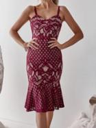 Choies Red V-neck Fishtail Hem Chic Women Lace Bodycon Cami Dress