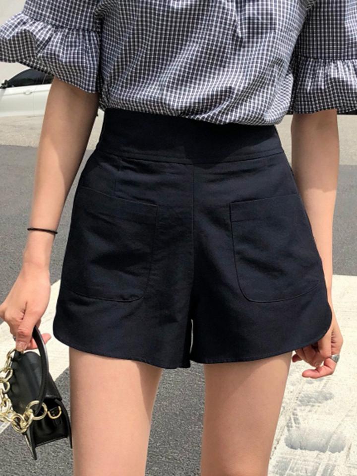 Choies Black High Waist Pocket Detail Chic Women Shorts