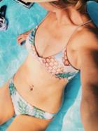 Choies Polychrome Pineapple Print Lace Up Back Bikini Top And Bottom