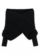 Choies Black Off Shoulder V-neck Wrap Detail Long Sleeve Knit Sweater