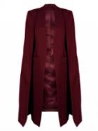 Choies Burgundy Collarless Open Front Longline Cape