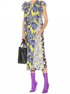 Choies Polychrome V-neck Floral Print Ruffle Sleeve Chic Women Midi Dress