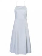 Choies Aquamarine Lace Up Back Split Front Cami Dress