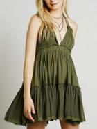 Choies Green Halter Open Back Mini Dress