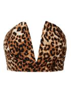 Choies Leopard Plunge Neck Crop Corset