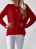 Choies Red Split Side Long Sleeve Chic Women Knit Sweater