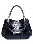 Choies Black Pu Crocodile Effect Handle Bag