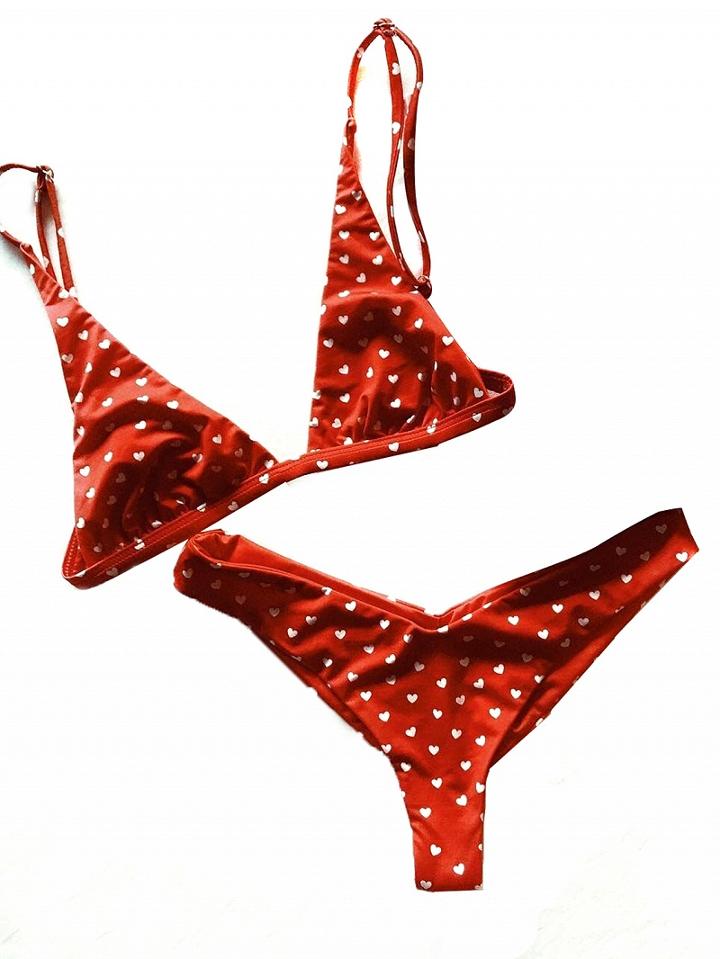 Choies Red Polka Dot Bikini Top And Bottom