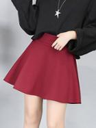 Choies Hot Pink High Waist Skater Mini Skirt