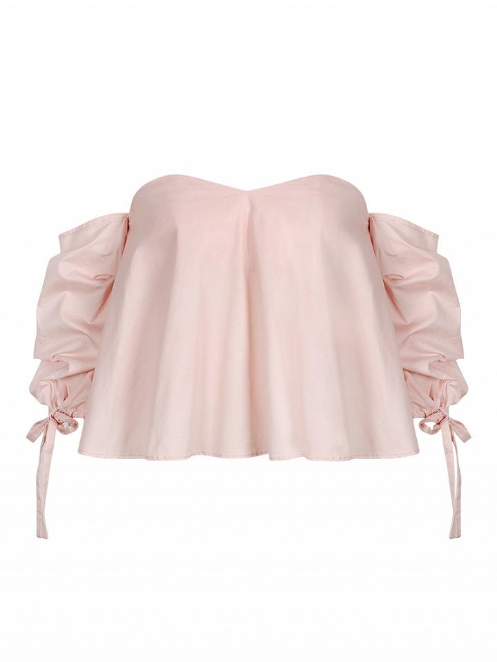 Choies Pink Sweetheart Tie Cuff Bandeau Top