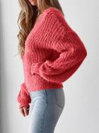Choies Red V-neck Open Back Long Sleeve Knit Sweater