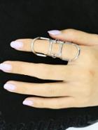 Choies Silver Punk Linked Knuckle Ring