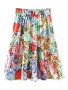 Choies Polychrome High Waist Floral Prom Skirt