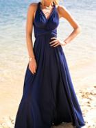 Choies Navy Blue Multi-way Strap Maxi Dress