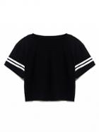 Choies Black Stripe Crop T-shirt