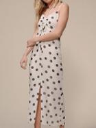Choies White V-neck Polka Dot Print Open Back Chic Women Cami Maxi Dress