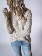 Choies White High Neck Long Sleeve Women Fluffy Sweater