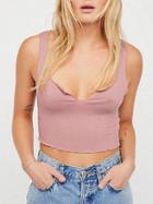 Choies Pink V-neck Cropped Vest
