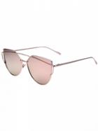 Choies Rose Gold Double High Bar Detail Tinted Cat Eye Sunglasses