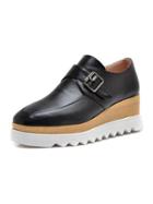 Choies Black Buckle Strap Flatform Shoes