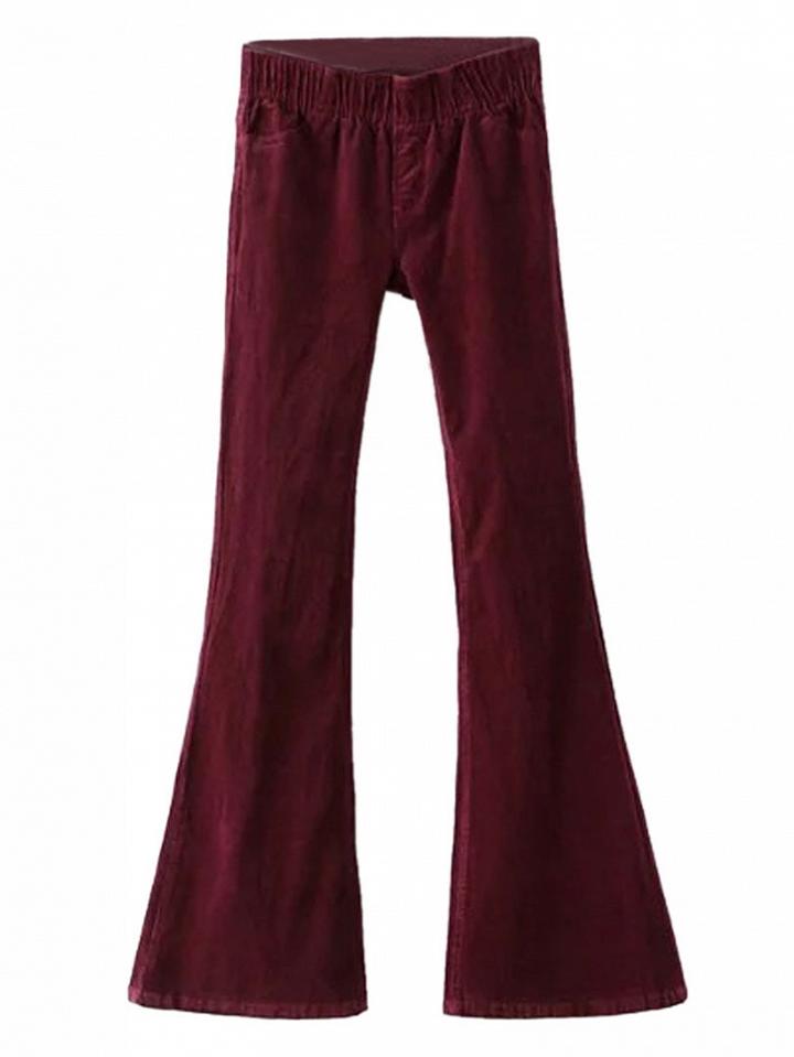 Choies Burgundy Velvet Belle Flare Pants