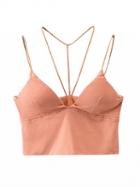 Choies Pink V-neck Spaghetti Strap Crop Top