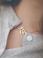 Choies Golden Leaf Chain Necklace