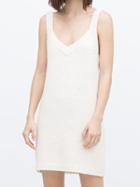 Choies White V Neck Slim Knit Cami Dress