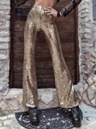 Choies Golden High Waist Sequin Detail Women Wide Leg Pants