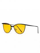 Choies Yellow Lens Metal Frame Cat Eye  Sunglasses