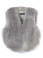 Choies Gray Faux Fur Waistcoat