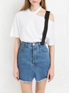Choies White Cut Out Belted Strap Short Sleeve T-shirt