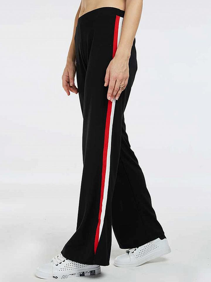 Choies Black Side Stripe Straight Leg Pants