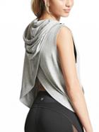 Choies Gray Hooded Wrap Back Sleeveless T-shirt