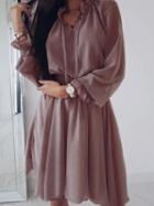 Choies Purple V-neck Frill Trim Long Sleeve Chic Women Mini Dress