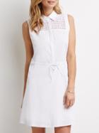 Choies White Sleeveless Cut Out Drawstring Waist Dress